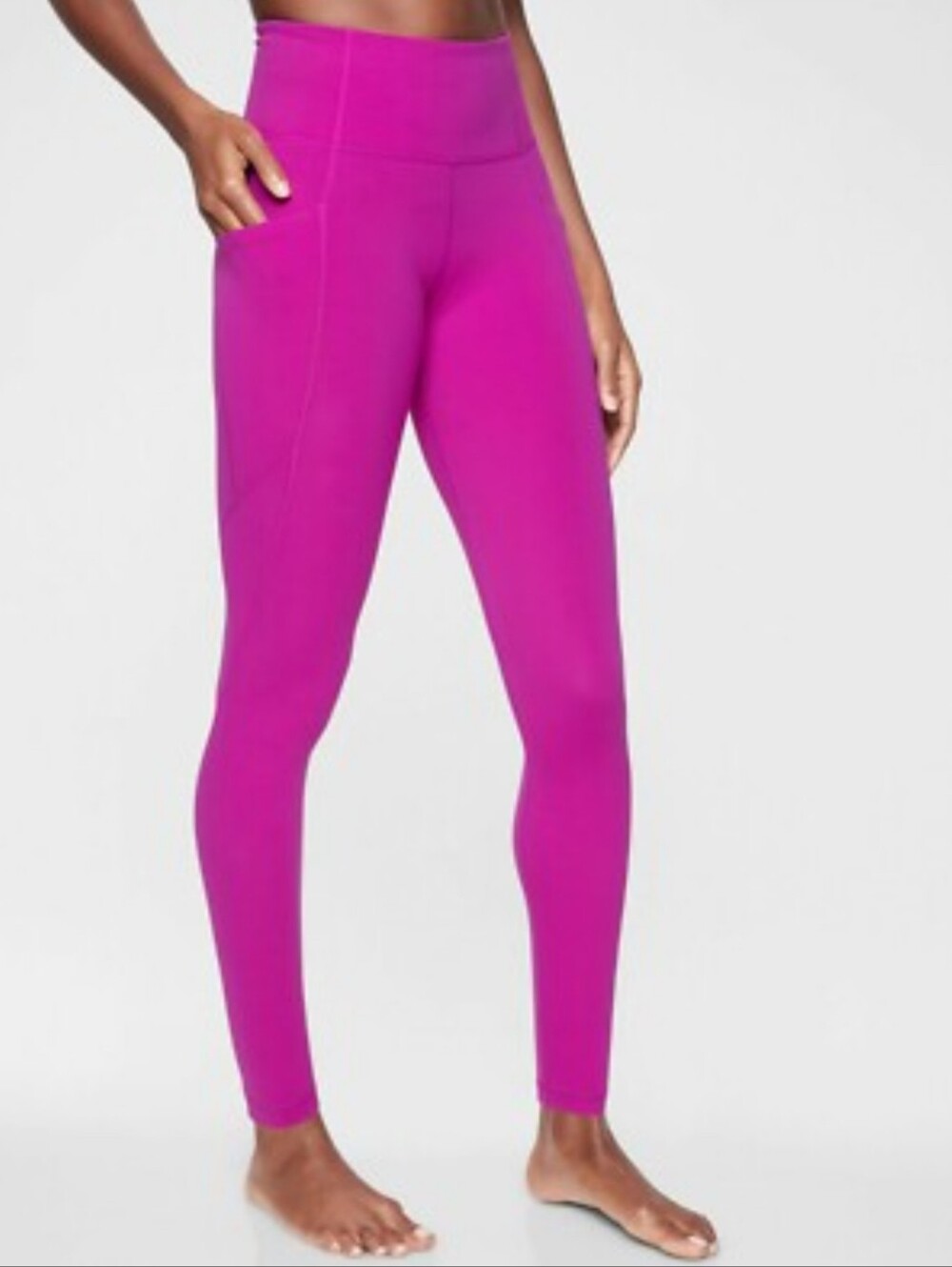 Athleta Stash Pocket High-Rise Leggings - Bright Magenta Size S Athletic